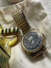 New ListingVintage Timex Snoopy Tennis Watch Denim Mystery Dial, very nice w/gold tone band
