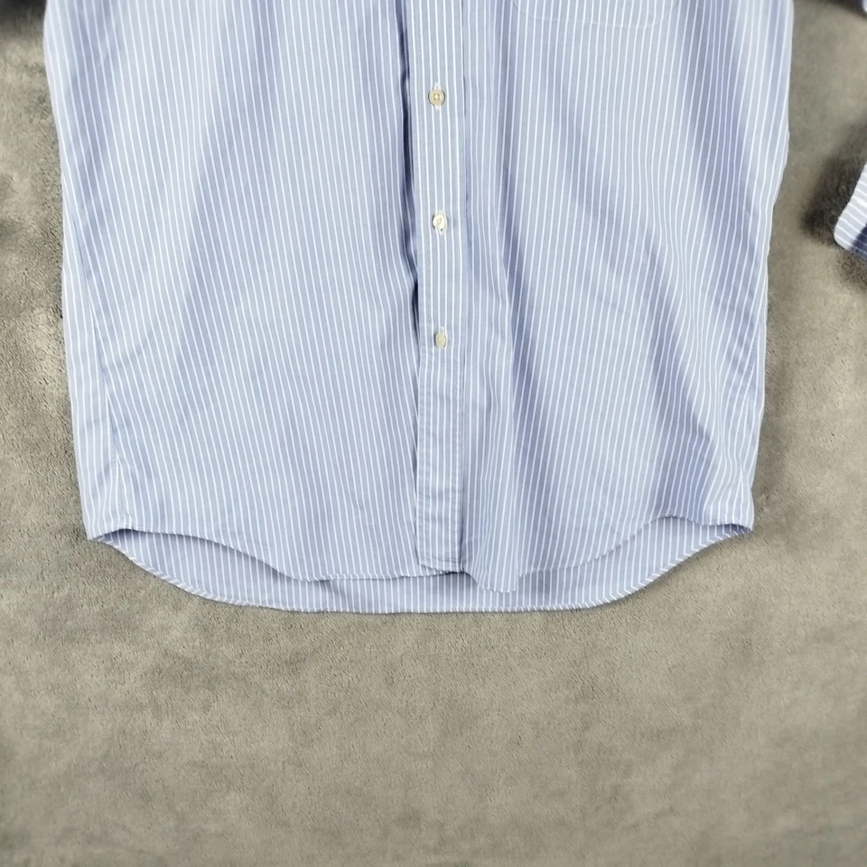 J Press Dress Shirt Mens 15.5/32 Blue Stripe Oxford Button Down Made in USA - Image 3 of 4
