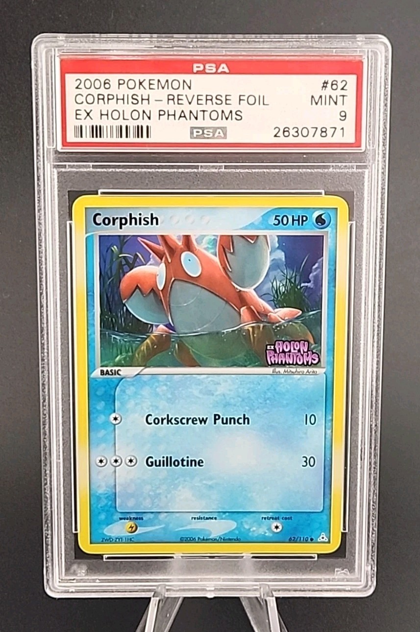 2006 Pokemon Ex Holon Phantoms Corphish - Reverse Rev Holo Foil #62 PSA 9 Mint