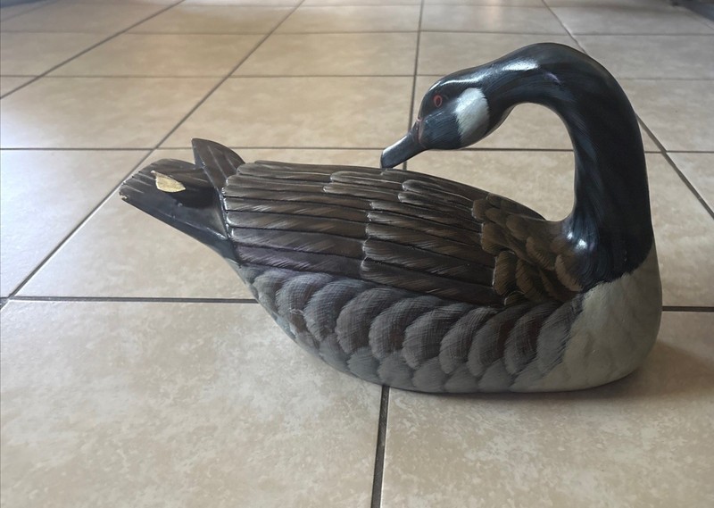 Vintage Hand Painted Carved Wood Canadian Goose D Derby