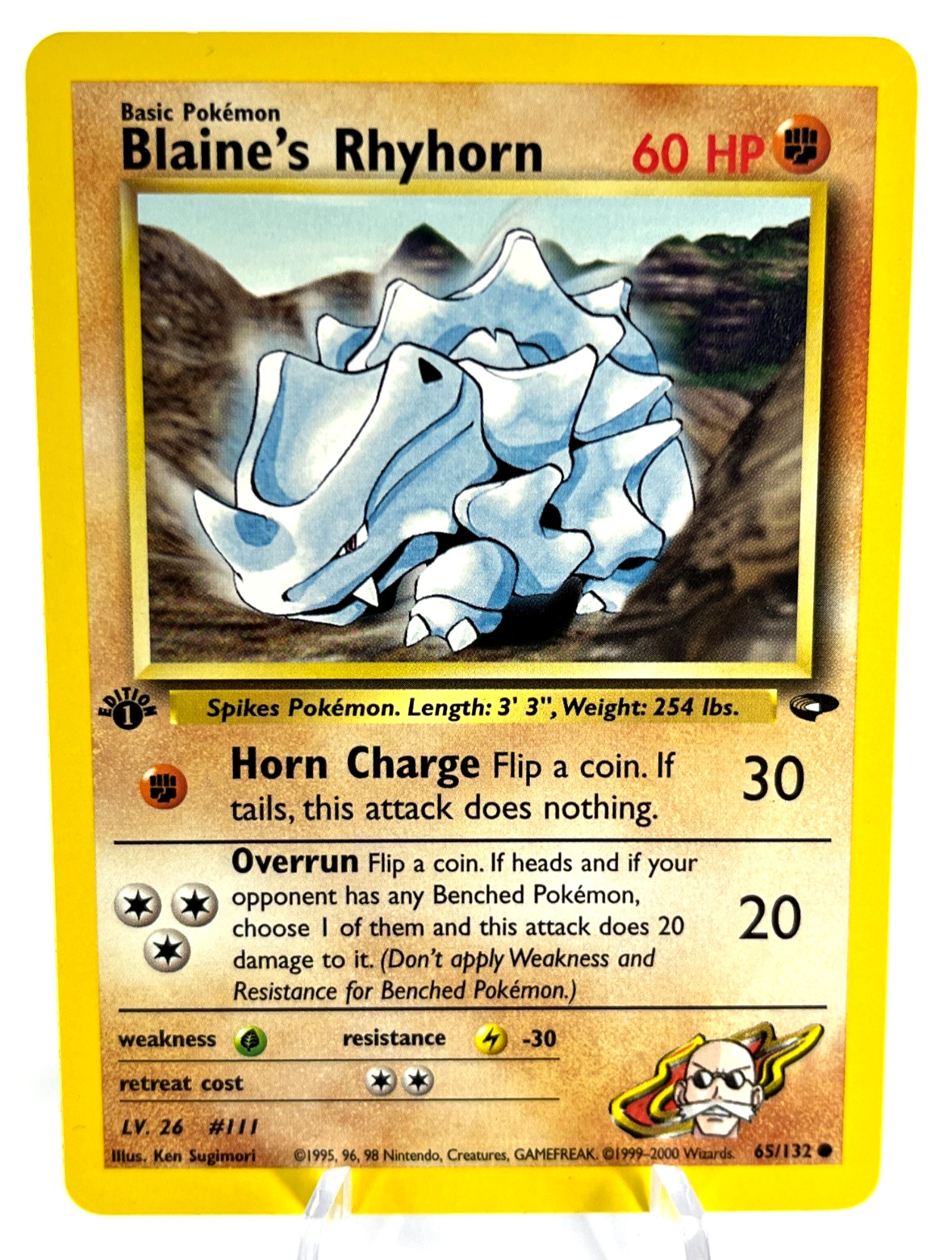 1st Edition Blaine's Rhyhorn 65/132 - Gym Challenge - Common - Pokemon - NM