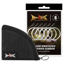 HERCULES Nylon Pre-Tied Fly Fishing Tapered Leader Line with Loop 6 Pack 7.5 FT