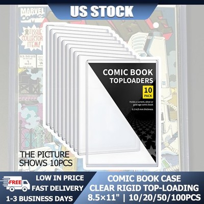20/50/100 Comic Book Top Loaders Protector Hard Case Sleeve Silver Fast US Ship