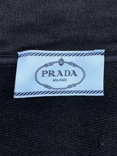 PRADA Triangle Cropped Zip-Up Hoodie/ Size Small/ Cotton/ Black/ 138590 thumbnail 3