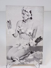 Vintage Pin Up Photo Floral Woman Black & White Made in USA