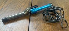 Hot Shot Tools Curling Iron Model S510396 Temperature Control Blue 1" Works