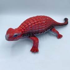 Vtg Ankylosaurus Model Figure Dinosaur 1986 14" Toy Red 1034940