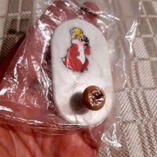 Vintage Chipmunk Towel Hangers Set of 2 Retro Kids Nursery Wall Hook Plastic NOS