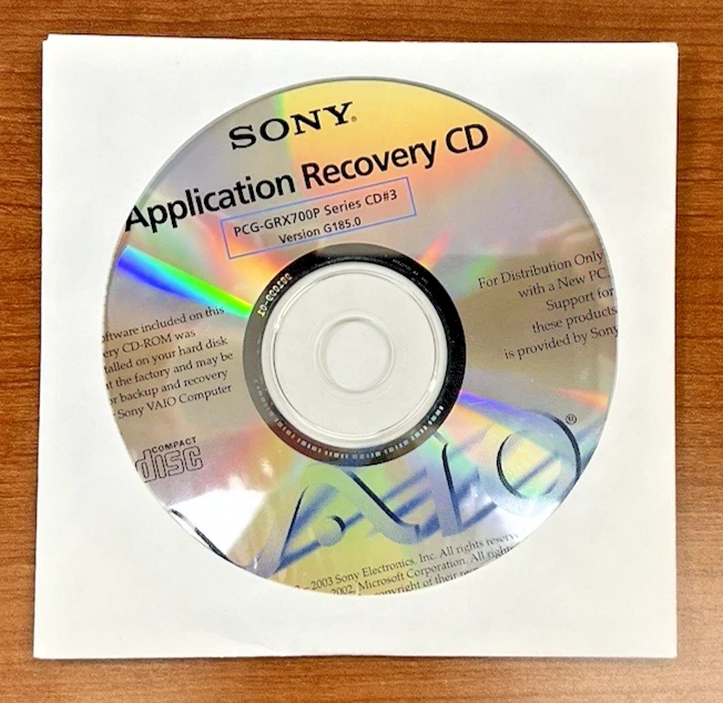 SONY VAIO App & System Recovery-3CD PCG-GRX700P/Adobe Photoshop Elements2+Serial - Image 4 of 4
