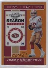2019 Contenders Optic Season Ticket Orange Prizm 16/50 Jimmy Garoppolo #79 0q1p