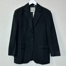 Everlane The 80's Blazer in Black 3 Button Front Long Sleeve Women's Size 00 NWT