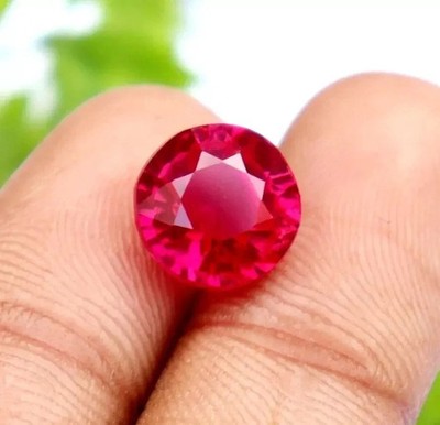 Red Ruby Natural Round Cut Shape 7.50 Ct Red Color Ruby Loose Certified Stone