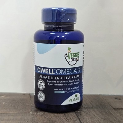 The Veggie Doctor Omega 3 6 9 Fatty Acid Vegan DHA DPA EPA Algae, 60 Softgels