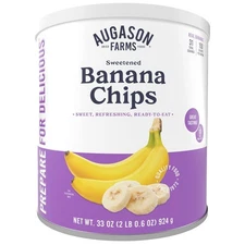 Augason Farms Sweetened Banana Chips Can, Emergency Food Supply, 2 lb .6 oz 