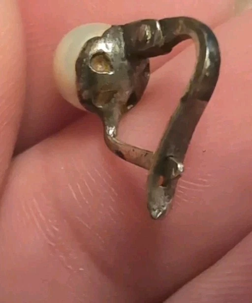 Vintage Gold-plated Sterling earrings with pearls Catalan clasp. - Image 3 of 4