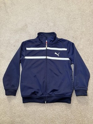 Puma Kids Navy Blue Track Jacket with White Stripes Size 4T