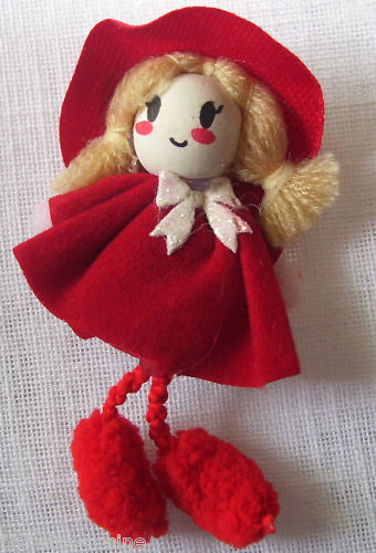 APPLIQUE POUPEE CHIFFON Embellissement Robe chapeau pieds pompon 5 x 7 mm - PC05 - Picture 3 of 5