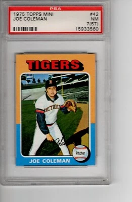 SA00003- 1975 Topps Mini Joe Coleman #42 Baseball PSA 7 Near Mint wie Abgebildet - Bild 1 von 2