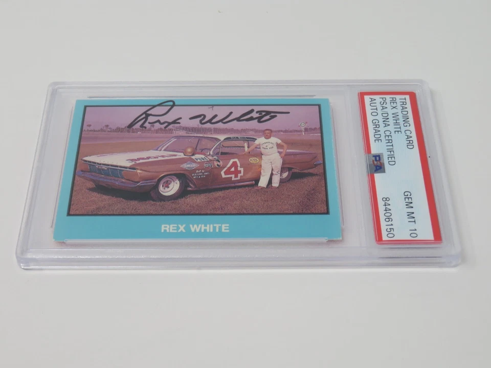 Rex White HOF Signed 1989 TG Masters Of Racing Rookie Card 195 PSA 10 Auto - Image 3 of 4