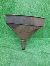 Vintage Large Metal Petrol Automotive Funnel With Gauze Inside Very Old