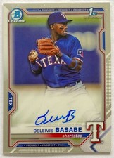 OSLEIVIS BASABE SIGNED 2021 1ST BOWMAN CHROME AUTO CPA-08 CERTIFIED ROOKIE