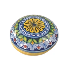 Vintage Ceramic Trinket Dish Jewelry Carmela Ravello Artist Signed Made in Italy