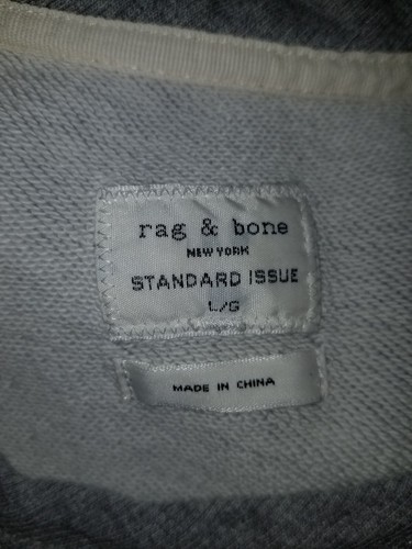Rag & Bone Standard Issue $199 Men's Grey Crew Sweatshirt, L - Picture 4 of 4