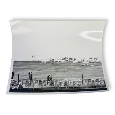 Vintage Photograph Early Aviation Bi-Planes Airfield Scene Two Planes 8 x 10
