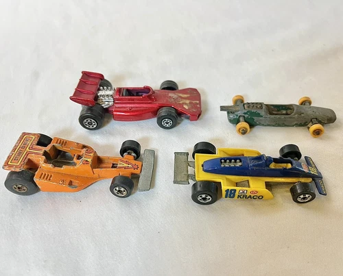 Vintage Set Of 4 Matchbox No 19 & 24/Hotwheels 1981-82 Formula One F1 Indy Race