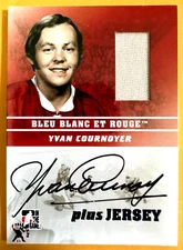 Yvan Cournoyer 2008-09 ITG Bleu Blanc et Rouge AUTOGRAPH AUTO plus Jersey #AP-YC