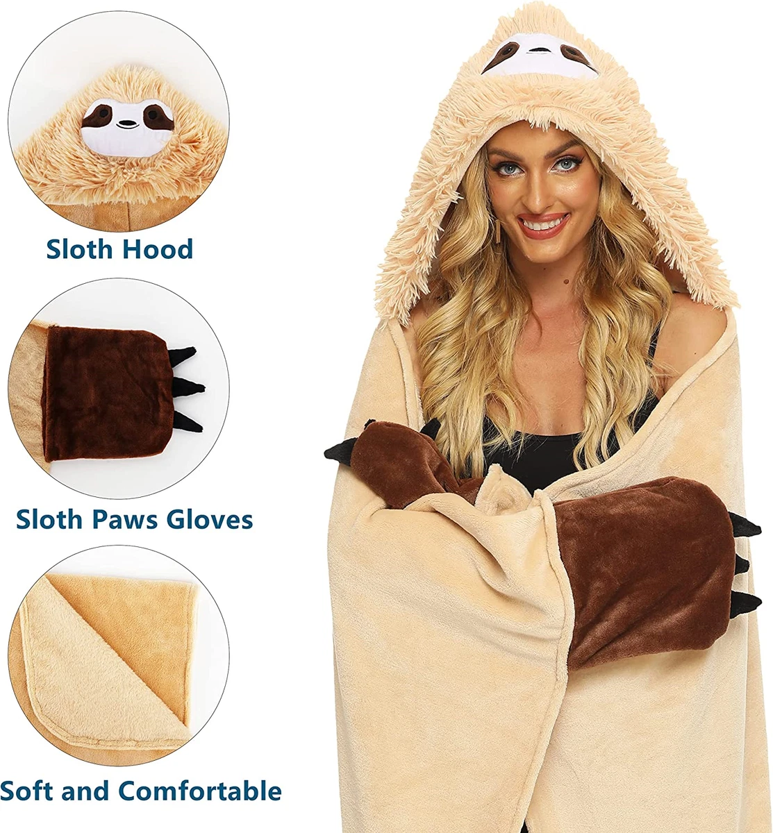 Hooded sloth blanket clearance