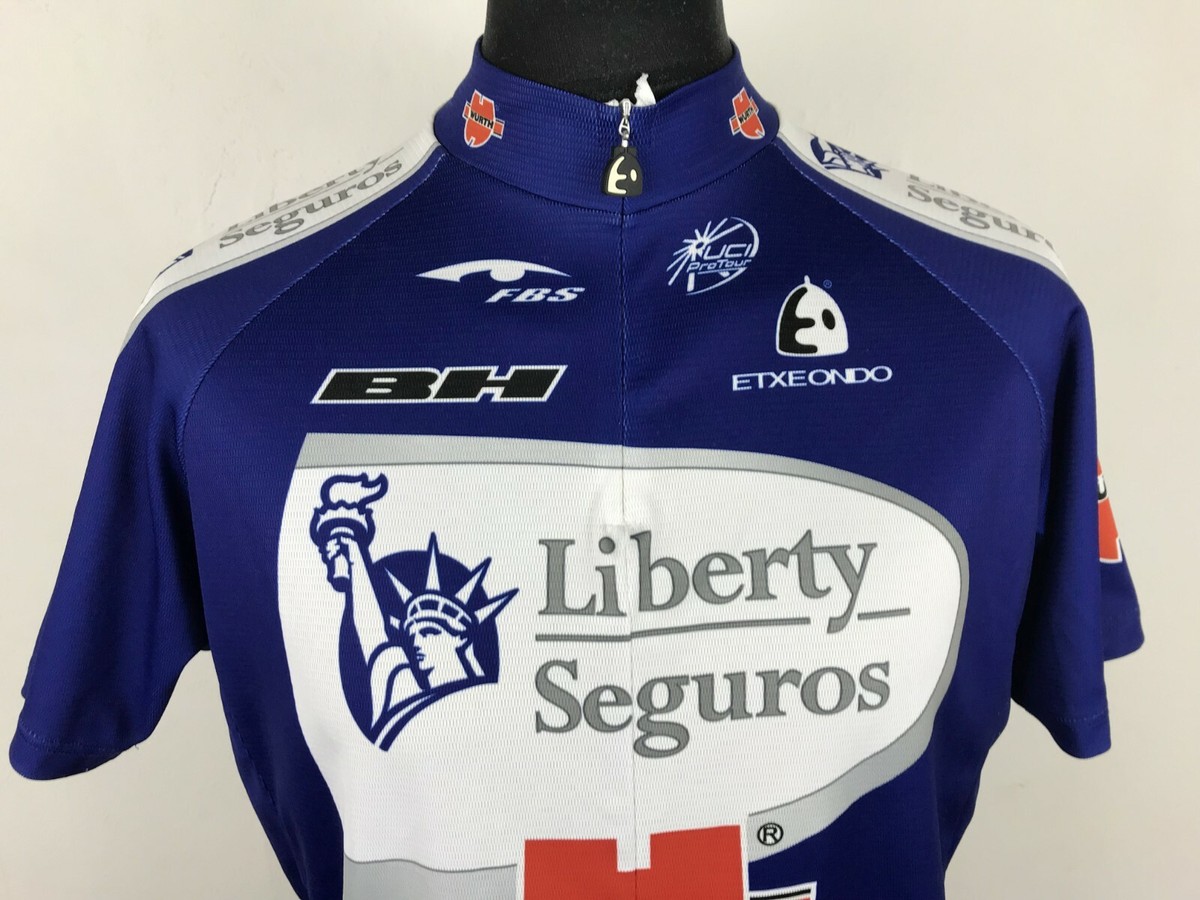 Maillot Cyclisme Vintage Etxeondo – Liberty Seguros Wurth 2006, Taille L, Bleu
