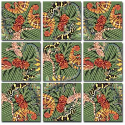 Lizards B. Dazzle Scramble Squares 9 Piece Puzzle
