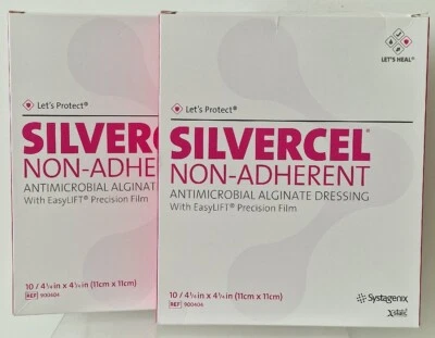 Silvercel Non-Adherent Dressing 11cm x 11cm x 20 Antimicrobial Alginate Healing