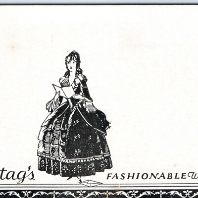 c1920s Montag's Advertising Blotter Card Fashionable Writing Paper Victorian C56