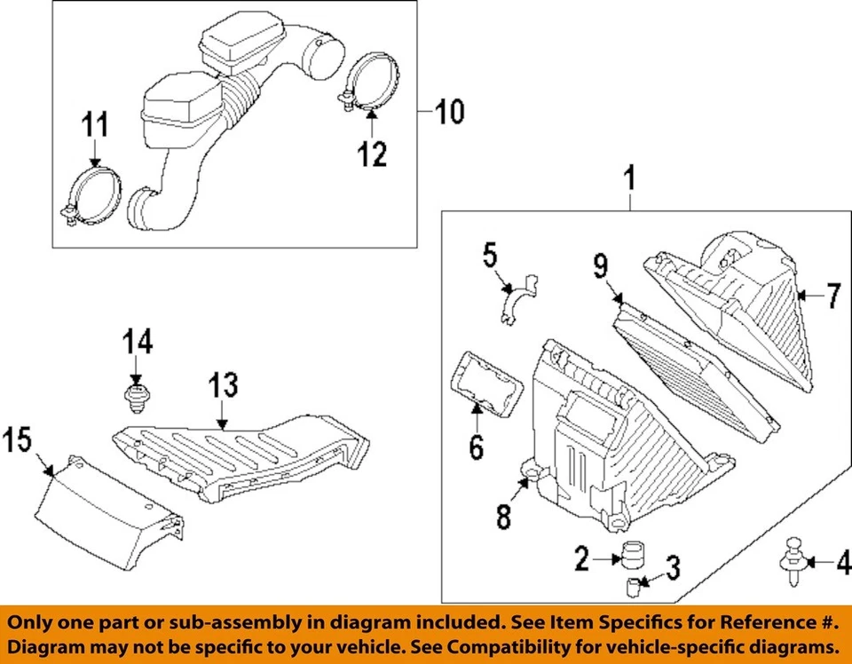 Used Air Cleaner Assembly fits: 2014 Kia Sorento 2.4L VIN 6 8th digit GDI Federa Foto 3 de 4