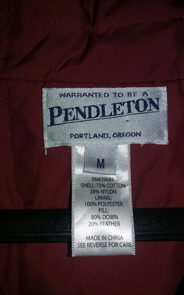 Pendleton Full Zip Quilted Plaid Down & Feather Puffer Vest Women's Medium NICE - Image 3 of 4