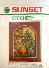 Vintage 1981 Sunset Stitchery Kit Christmas The Wonderment of Santa 2086 Sealed