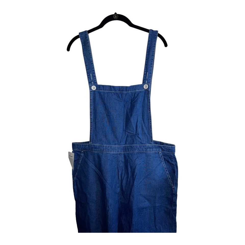 NUEVO AMERICAN APPAREL Mono Denim Azul Pierna Ancha Mono Talla XL Foto 3 de 4