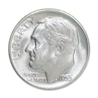 1955 D Roosevelt Silver Dime BU 90% Silver 10c Brilliant Uncirculated - Rarity