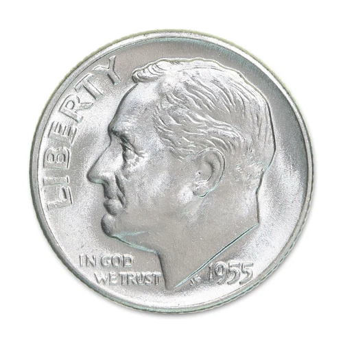 1955 D Roosevelt Silver Dime BU 90% Silver 10c Brilliant Uncirculated - Rarity
