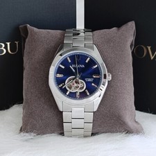 Men's Bulova Surveyor Blue Classic Chronograph 96A275 Automatic New Watch 42mm