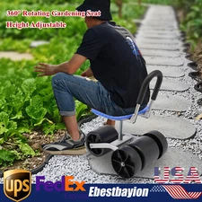 Height Adjustable 360° Rotating Gardening Seats Rolling Wheel Stool Kneeling Pad