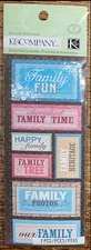 K&COMPANY Cherished Our Family Fun Times Tree Members PILLOW Stickers Scrapbook