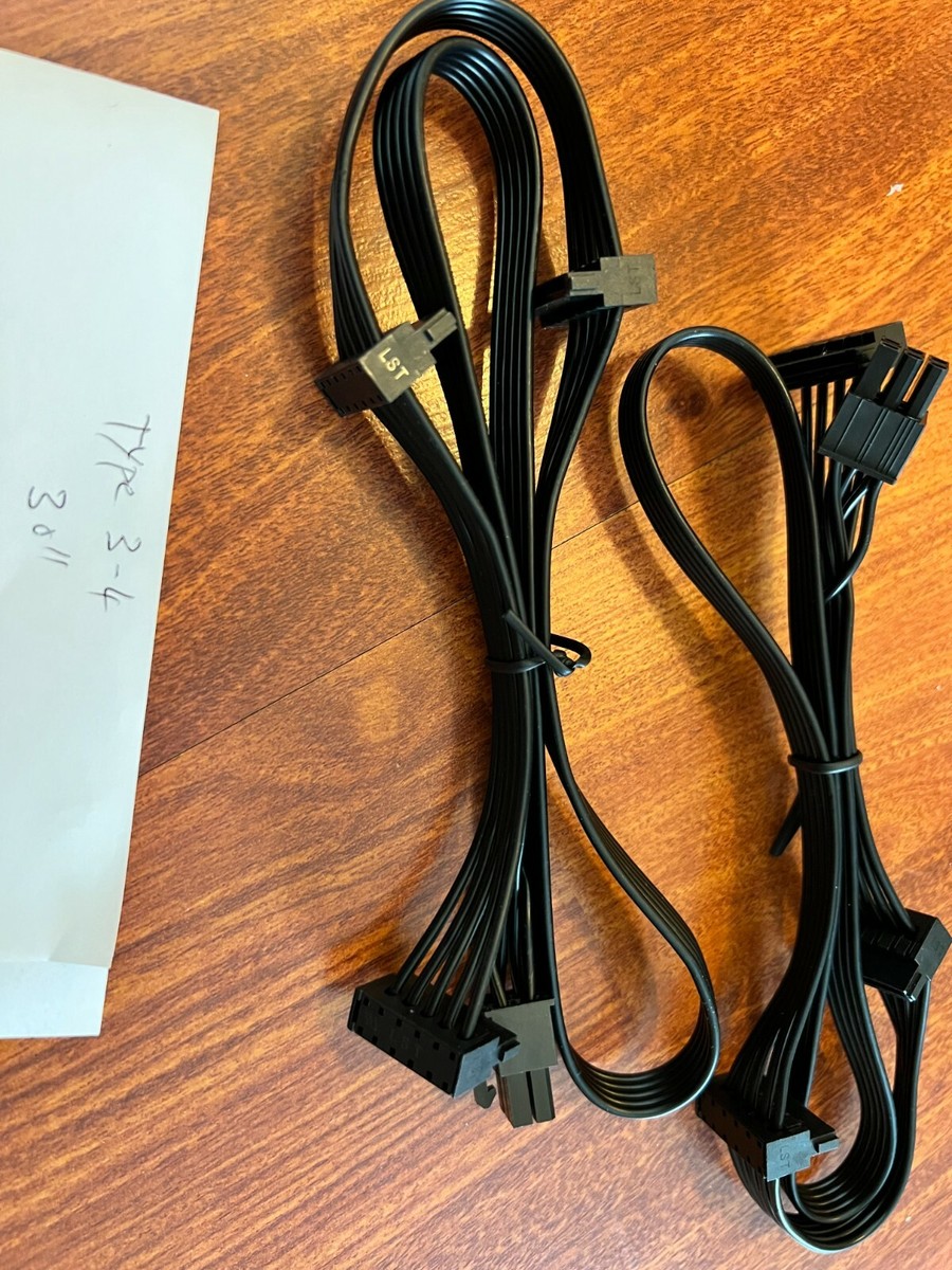 2 pcs Corsair Type 3 Type 4 6 Pin to 3x SATA Drive power Cable