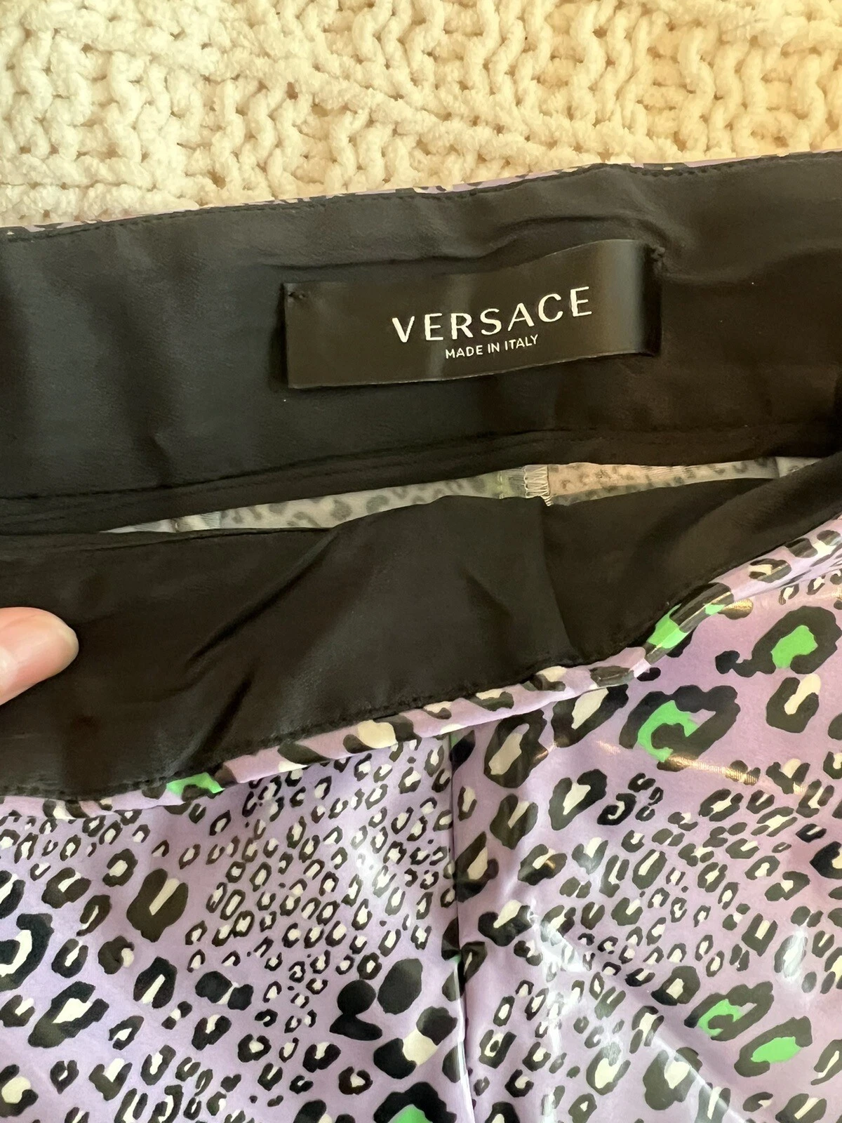 Versace pantaloni stampa animale