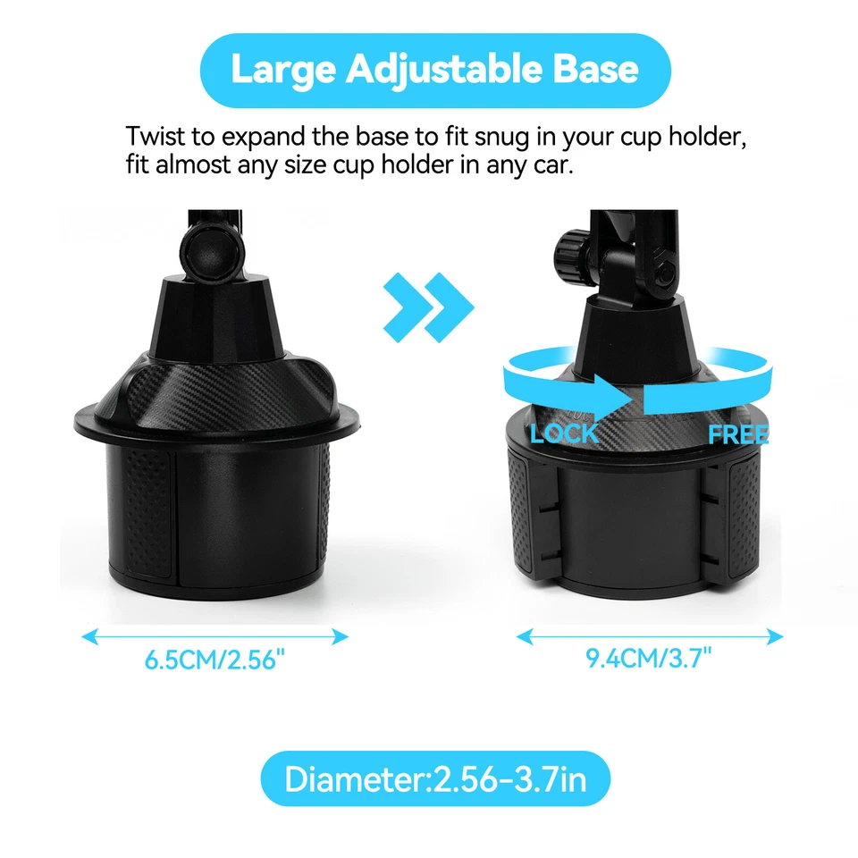 Universal Car Cup Drink Holder Stand Cradle Adjustable 360 Cell Phone Mount Clip - Image 3 of 4