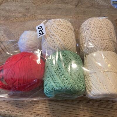 VINTAGE Lot  Used Unbranded Crotchet Thread 4 Balls + Partial Yarn Balls