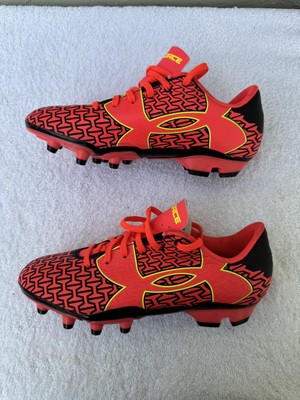 Under Armour Force Soccer Cleats Youth US 3.5Y Red-Orange UNISEX Brand New