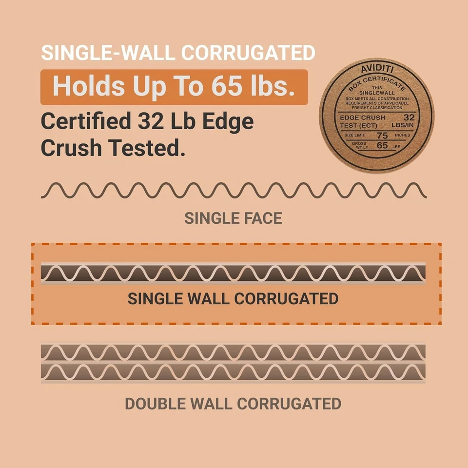 12 x 9 x 6 Shipping Boxes Moving Boxes Corrugated Kraft 25/Bundle 25/Pack - Image 3 of 4